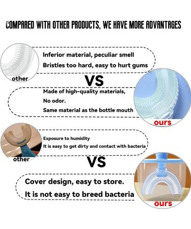 BDFIEYY U-Shaped Kids Toothbrush: 360 Cleaning, Food Grade Silica Gel, Resistant to 120 Autoclaving | Ages 2-12 - Buy Online on GoSupps.com
