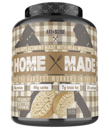 Axe & Sledge Supplements Home Made Whole-Foods-Based Meal Replacement Powder with Digestive Enzymes Protein Carbohydrates and Fats 25 servings (Peanut Butter Cookie)