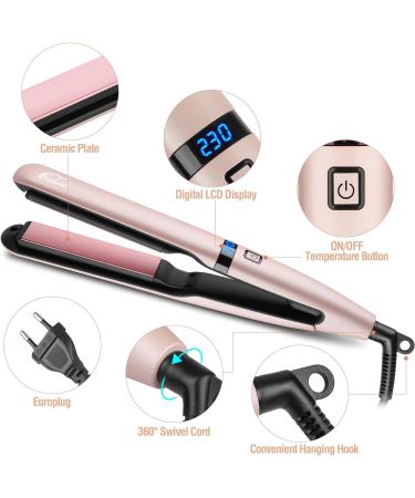 Culwad Smooth Iron Hair Smoothing - 25mm Ceramic Plate Digital Display Dual Voltage Auto Shut-Off - Pink - Buy Online on GoSupps.com