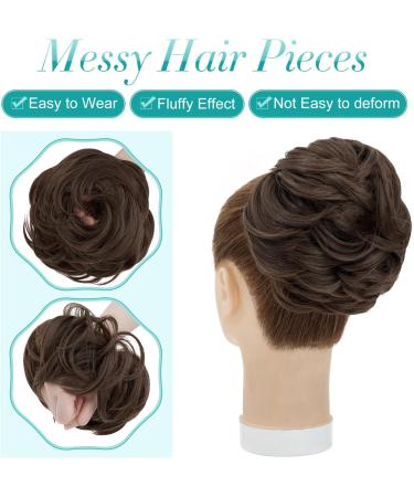 S-Noilite Women's Hair Scrunchie Messy Bun Updo Chignon Ponytail Extensions - Med Light Brown 8 - Buy Online on GoSupps.com