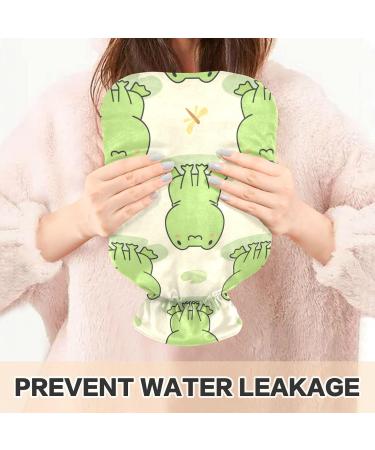 Hot Water Bottle with Cute Frog Cover - 2L Heating Bag for Pain Relief & Cramps | International Shipping Available - Buy Online on GoSupps.com