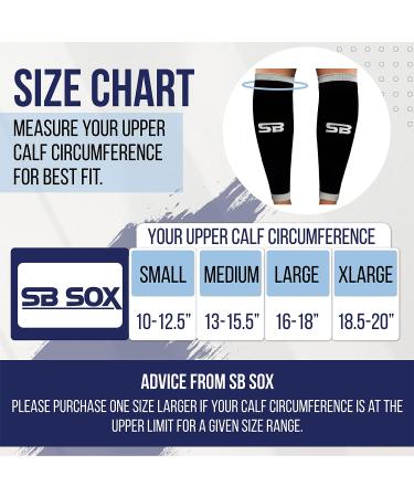 SB SOX Compression Calf Sleeves (20-30mmHg) | Men & Women | Black/Gray Large - Buy Online on GoSupps.com