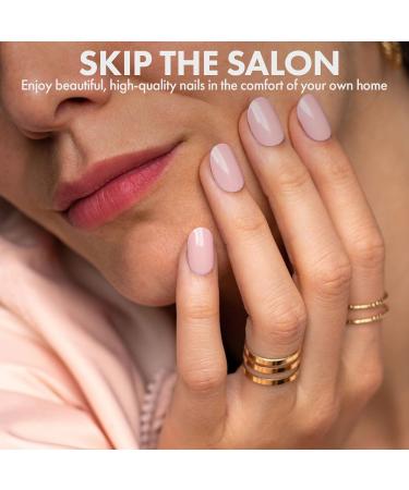 Moyou London Gel Nail Wraps - 20 Pcs Semi Cured Strips for Salon-Quality Manicure - Rose Quarts Design with Nail File & Cuticle Stick - UV/LED Lamp Required - Buy Online on GoSupps.com