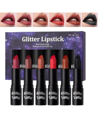  G n rique Glitter Lipstick Glitter Lip Gloss | Water and Smudge Resistant - 6 Glitter Lipsticks for Women - Ideal for Day Parties Travel Dates - Buy Online on GoSupps.com