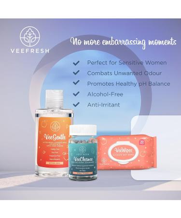 VeeFresh VeePower Vaginal Health Bundle - Control and Prevent Vaginal Odor | Includes VeeGentle Feminine Wash and Feminine Wipes for pH Balance - Buy Online on GoSupps.com