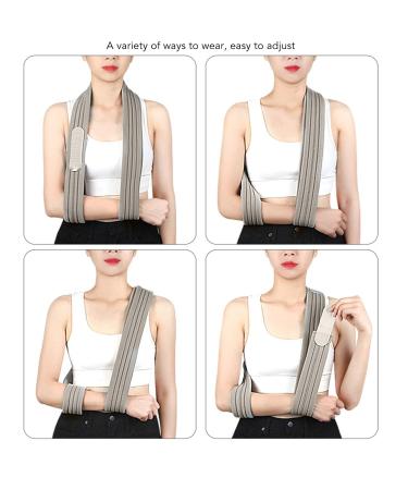 Adjustable Arm Sling for Dislocated Elbows - Comfortable Support Strap for Adults & Children | Gray - Buy Online on GoSupps.com