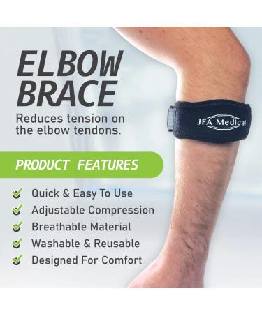 JFA Medical Tennis Elbow Golfers Support Strap/Elbow Brace - Relieve Pain and Improve Performance - Buy Online on GoSupps.com