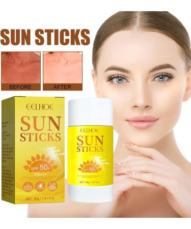 Organic Sunscreen Stick Spf50+ Face & Lips - Waterproof Sun Stick - Sunscreen Stick Long Lasting Face Sunscreen Cream Korean Sunscreen Stick Face Travel Size Korean Sunscreen For Face (1pc) - Buy Online on GoSupps.com