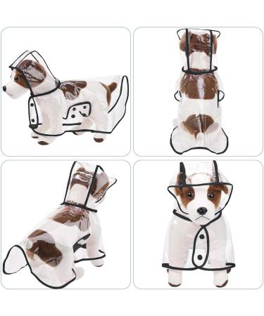 Petcute Waterproof Dog Raincoat with Hood - Transparent PVC Breathable & Button Closure for Medium & Large Dogs (Size M Black) - Buy Online on GoSupps.com