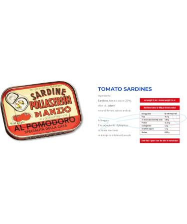 POLLASTRINI SARDINES WITH TOMATO 100 GR - Buy Online on GoSupps.com