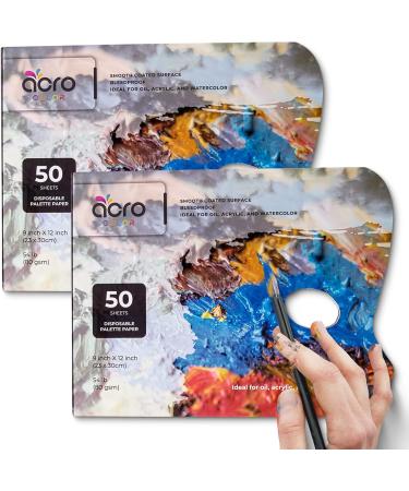 Disposable Palette Paper Pad | 50 Sheets 9x12 Inch 80GSM | For Oil, Acrylic, Watercolors, Gouache | Bleed-Proof White Mixing Sheets | Ideal for Artists | 2 Pack - Buy Online on GoSupps.com