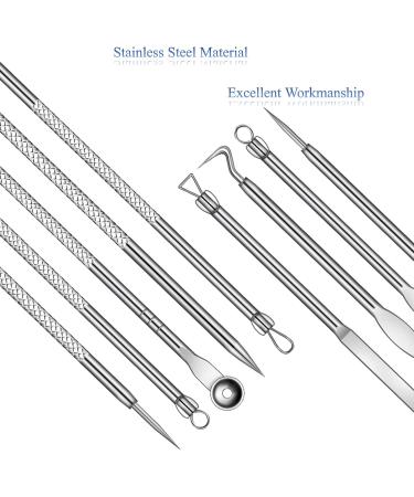 Blackhead Remover Tool 9 PCS Stainless Steel Pimple Comedone Extractor Tools Blackhead Remover Tools Pimple Extractor Needle Deep Blemish Removers for Nose Face Skin Pimple Popper Kit with Leather Case - Buy Online on GoSupps.com