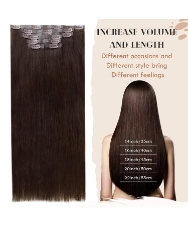 Vivien Real Hair Clip-In Extensions - Darkest Brown PU 140g/7pcs - 22 Inch Length | Premium Quality Real Hair - Buy Online on GoSupps.com