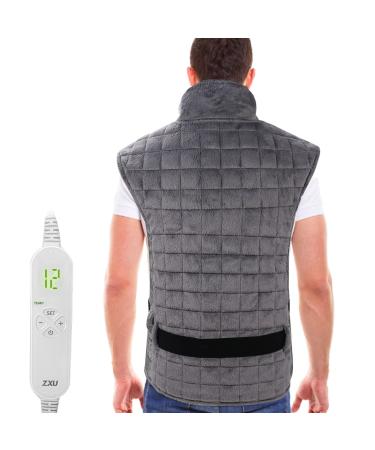 Heating Pad for for Back Pain Relief 38 x 24 Full Weighted Heating Pad for Neck and Shoulder Pain Relief with 12 Heat Settings  Dry & Moist Heat  Fast Heating Wrap  Auto Shut-Off Hot Heated Pad
