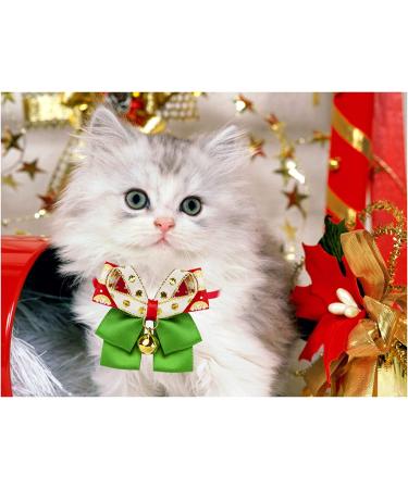 3 PCS - Cat Santa Hat with Jingle Bells Collar & Bow Tie Christmas Costume Set - Adjustable Xmas Outfit for Pets - Buy Online on GoSupps.com