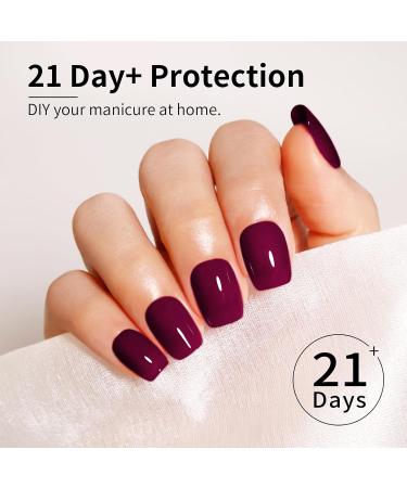 Buy Wine Red Gel Nail Polish 16ML - Jelly Purple Red Cherry Color | UV/LED Soak Off | Perfect for Winter & Spring | B-Mulled Wine - Buy Online on GoSupps.com