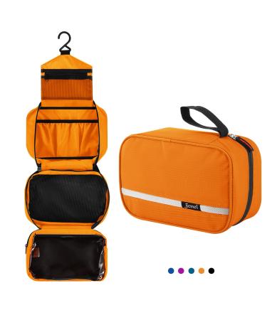 Homchen Hanging Travel Toiletry Bag Waterproof Folding Portable Cosmetic Bag Wash Bag for Men and Women (M Orange) M Orange