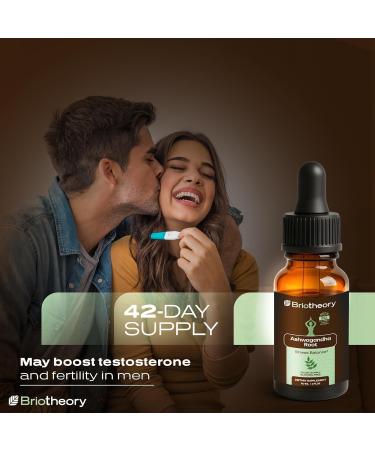 BRIOTHEORY Ashwagandha Root Extract Tincture Liquid Drops Herbal Supplement for Stress & Sleep Support Alcohol-Free Vegan Non-GMO 60 ml (30 Days Supply) - Buy Online on GoSupps.com