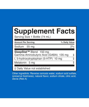 Dream Water Sleep Aid Supplement Drink Melatonin 5mg GABA 5-HTP Zero sugar Natural flavors No added colors 2.5 oz liquid sleep shots Nighttime Nectar 24-Count 24 pack - Buy Online on GoSupps.com