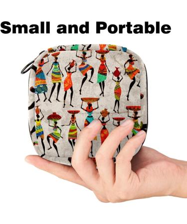 Shop Beautiful Retro African Women's Napkin Storage Bag | Portable Menstrual Cup & Bandage Holder for First Period - Buy Online on GoSupps.com