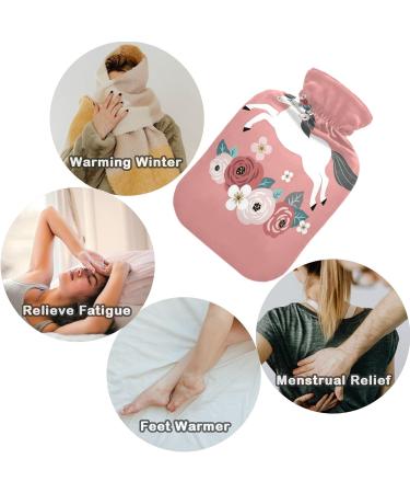 Naanle 2L Flower Horse Unicorn Hot Water Bottle with Cover Large Heat & Cold Therapy for Pain Relief | Perfect for Bed Hands & Feet - Buy Online on GoSupps.com