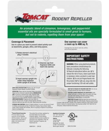 Tomcat Rodent Repeller - Essential Oil Plug-In with 2 Refills | Effective Mouse Repellent for Home & Garden - Buy Online on GoSupps.com