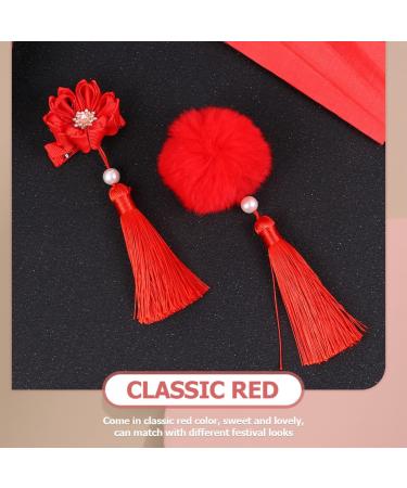 FOMIYES 15 Pairs Tassel Hair Ball Hair Clip Chinese Hair Accessories for Girls Kid Hair Accessories Barrettes for Baby Girls Pompom Hair Clips Artificial Fur The Flowers Hairpin Red Child - Buy Online on GoSupps.com