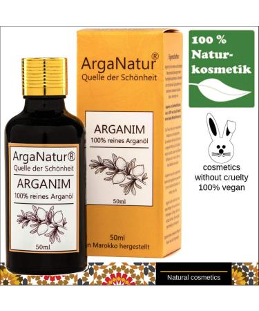 Arganature Arganim | 100% Pure Argan Oil for Skin & Hair | 50ml Organic Anti-Aging Serum | Cruelty-Free Natural Cosmetics - Buy Online on GoSupps.com
