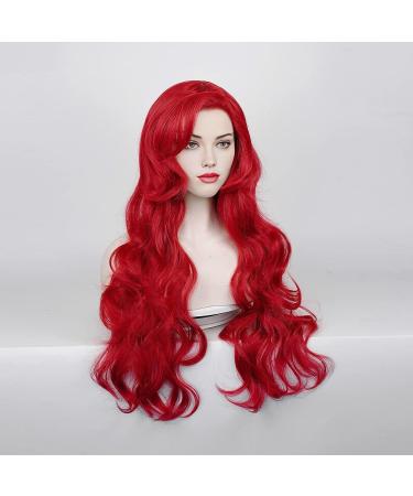 LABEAUT Curly Red Mermaid Wig for Women - Heat Resistant Synthetic Fiber Wig for Halloween & Christmas - Buy Online on GoSupps.com