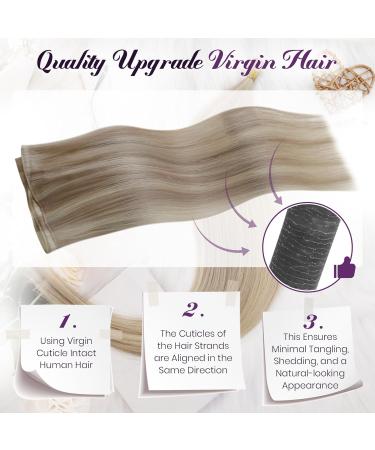 Buy LAAVOO Virgin Hair Extensions - Ash Blonde Highlight Real Hair Tressen for Sewing (50cm 25g) #P18/613 - Premium Quality Blond Highlights - Buy Online on GoSupps.com