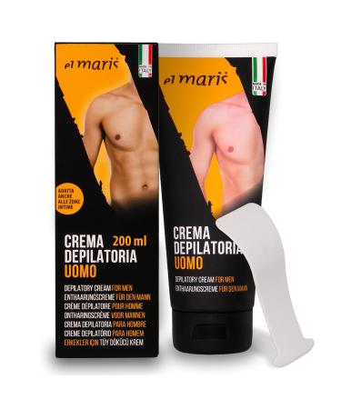 Elmari's hair removal cream for men.Depilatory cream 200 ml for the genital area and.Body - ultra -fast safe gently with shea butter and bisabolol - Buy Online on GoSupps.com