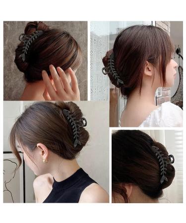 Fish Bone Hair Claw Clip - Non-slip Hair Styling Accessory for Women - Black Fishbone Design - Buy Online on GoSupps.com