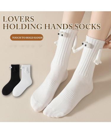 3D Doll Couple Socks | Magnetic Mid-Tube Socks | Funny Unisex Socks - White (1pcs) - Buy Online on GoSupps.com