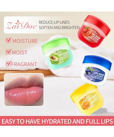 24 Packs Fruit Flavored Lip Balm set Nourishing & Lip Balm Fruit Sets with Olive Oil Peach Jojoba Oil Lip Care for Dry Peeling Dull Lip Lines Moisturizing and Repairing Lipstick 0.2oz Strawberry & Blueberry & Lemon  - Buy Online on GoSupps.com