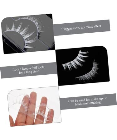 POPETPOP 2 Pairs White False Eyelashes Cross Eyelashes Full Strips Eyelash Makeup Eyelashes Reusable Cosplay Lashes Eyelashes Women Faux Lashes Miss Chemical Fiber Tool Fluffy - Buy Online on GoSupps.com