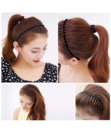 Timoo 5 PCS Metal Spring Wavy Hairband Hair Hoop - Fashionable Headwear for Men & Women - Black - Buy Online on GoSupps.com