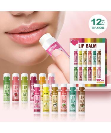 12 Pack Lip Balm Natural Moisturizing Lip Balm with Vitamin E Lip Balm for Repairing Dry and Chapped Lips - Buy Online on GoSupps.com