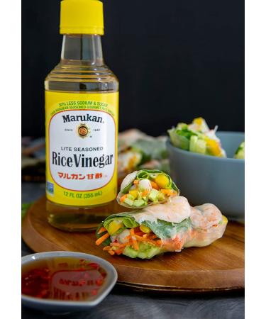 Marukan Lite Seasoned Rice Vinegar Dressing - 12oz Glass Bottle - Pack of 1 - Buy Online on GoSupps.com