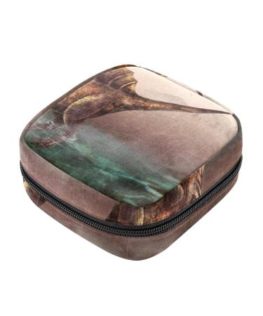 Menstrual Pad Bag with Zipper Ladies Napkin Pouch Tampons Collection Bag for Women and Girls (Dinosaur)
