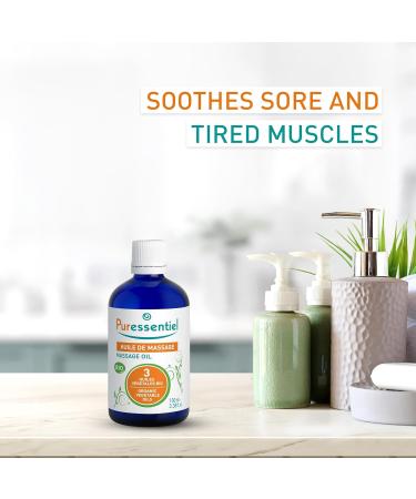 Organic Massage Oil with 3 Organic Vegetable Oils | Puressentiel Unisex - 3.38 oz Shop Internationally - Buy Online on GoSupps.com