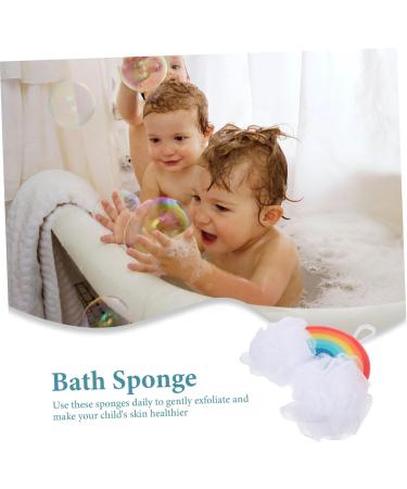 Housoutil 3pcs Rainbow Bath Sponge Set - Exfoliating Bath Balls & Facial Scrubbers for Infants & Adults - Colorful Shower Poufs for Soft Skin Care - Buy Online on GoSupps.com
