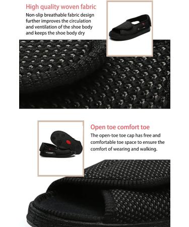 XINTU 2-Strap Adjustable Diabetic Shoes Men Women - Burgundy Men's 11.5 Wide Fit Sandals for Arthritis & Swollen Feet - Comfortable Breathable Mesh Walking Shoes - Buy Online on GoSupps.com