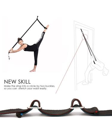 OFKPO Adjustable Yoga Straps for Stretching Leg Stretcher for Ballet Dance Gymnastics Exercise (Black) - Buy Online on GoSupps.com