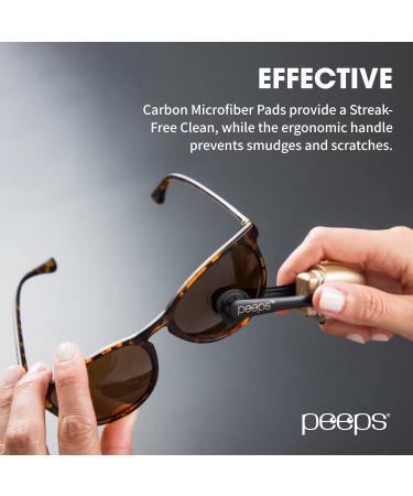 CarbonKlean Peeps Glasses Cleaner | Lens Cleaner for Eyeglasses & Reading Glasses | Carbon Microfiber Tech | Electroplated Silver | 1 Count - Buy Online on GoSupps.com