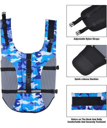 Dog Life Jacket Pet Floatation Life Vest Dog Lifesaver Preserver Swimsuit with handle for Water Safety at Beach Pool Boating (M) - Buy Online on GoSupps.com