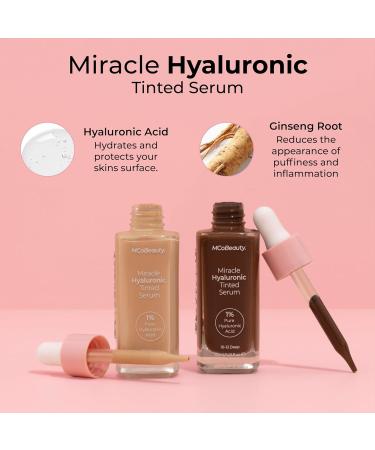 MCoBeauty Miracle Hyaluronic Tinted Serum - Hydration & Glow for Radiant Skin | Vegan Cruelty-Free | 3-4 Light/Medium - Buy Online on GoSupps.com