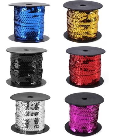 100 Yards 6mm Black Sequin String for Jewelry Making & Costume Accessories | Flat Sequin Trim for Crafts - Buy Online on GoSupps.com