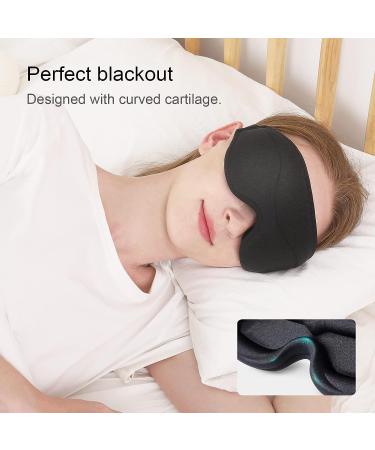 3D Contoured Sleep Mask for Men and Women - 100% Blackout, Micro Weighted Blindfold for Travel, Yoga, Nap - Breathable & Soft Eye Cover in Black - Buy Online on GoSupps.com