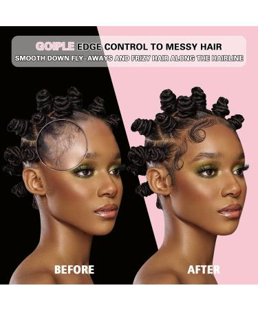 Goiple Edge Control Wax - Strong Hold Non-Greasy Edge Smoother (4oz Organic Ingredients All Hair Types Includes Edge Scarf & 2 Edge Brushes) - Buy Online on GoSupps.com