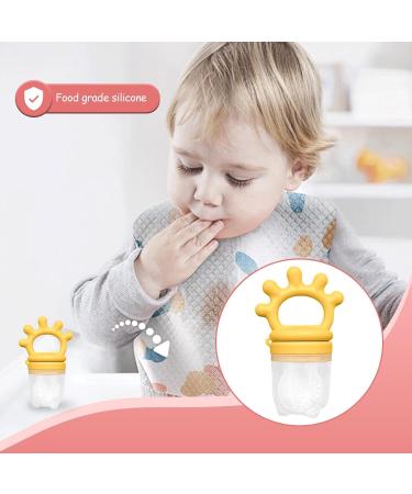 Silicone Baby Fruit Feeder & Soothing Pacifier | Reusable Gummy Ring for Newborns | Yemyap Yellow - Buy Online on GoSupps.com
